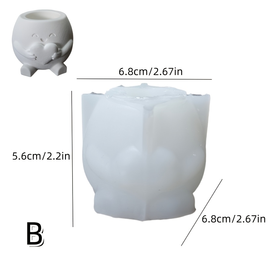 TEMU Diy Clay Molds Are Available Options: Heart Hugging Cartoon Flower Pot Silicone Molds, Drip Resin Silicone Molds, Home Decoration, Handicrafts,