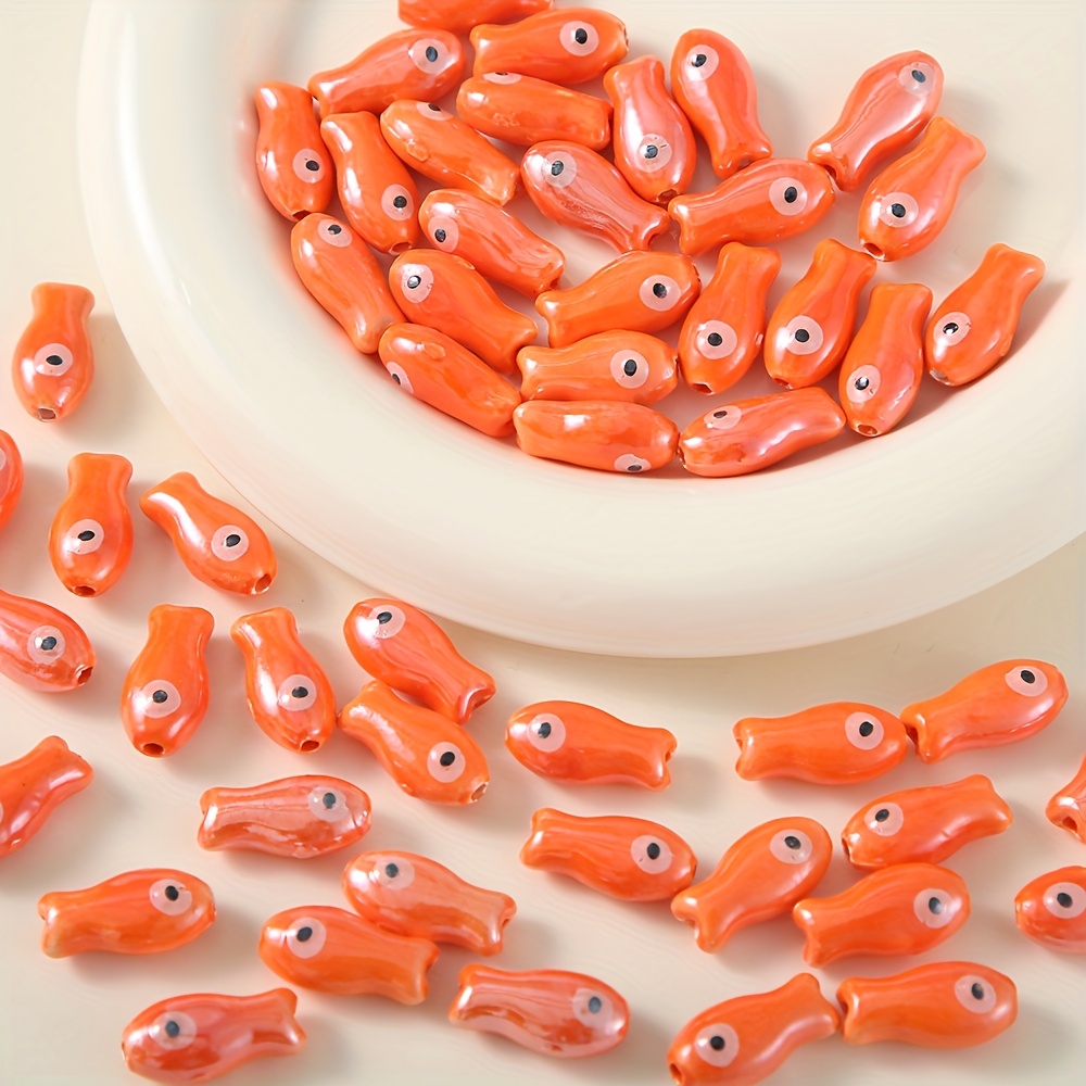 20pcs Ceramic Fish Beads Set for DIY Craft Supplies
