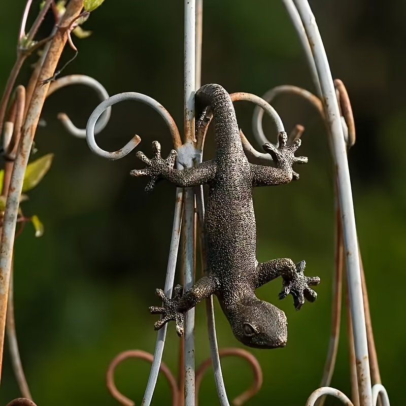 TEMU 1pc Bronze Wall Hanging - Cartoon-style Resin Animal Statue, Outdoor Garden And Courtyard Decoration, No Electricity Needed, Weather-resistant,