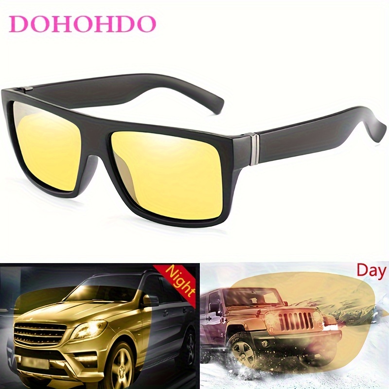 Retro Square Flexible Polarized Sunglasses For Men Night Driving