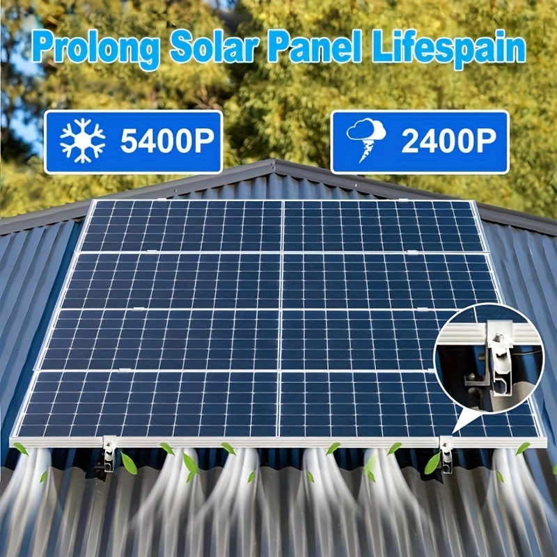 TONIXY Set Di Guide Per Pannelli Solari, 40 X 40 Mm, In Lega Di Alluminio, Lunghezza 350 Mm, Montaggio Regolabile Per Moduli Fotovoltaici, Centrali Elettriche Da Balcone - 3