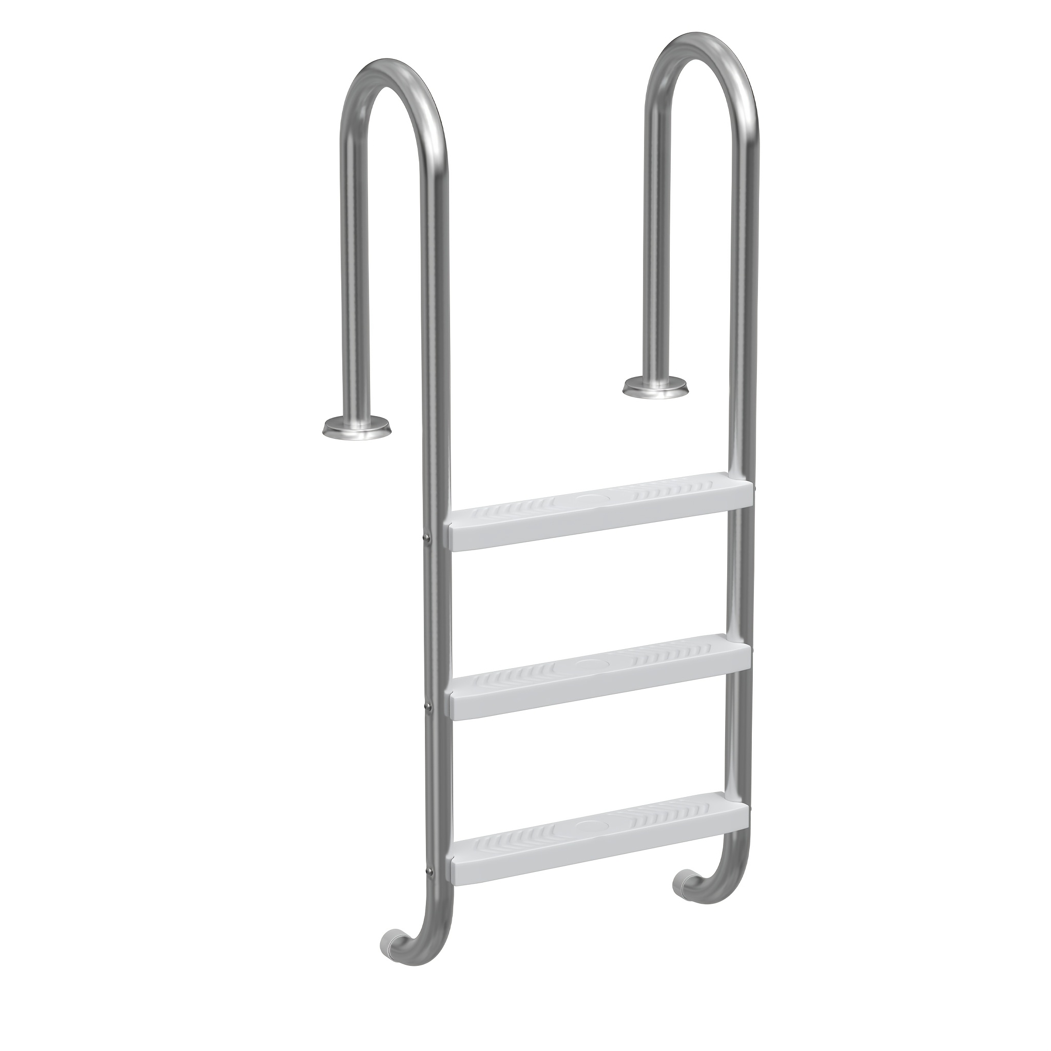 Pool Ladder Stainless Steel 3/4 Step Entry Ladder Including Ergonomic Handrail Pool Ladder Built-in Pool Ladder
