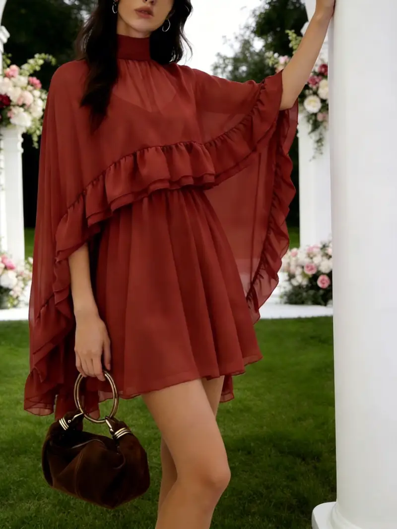2pcs dress set featuring a layered hem an irregular - Temu Oman 2pcs dress set featuring a layered hem an irregular - Temu Oman
