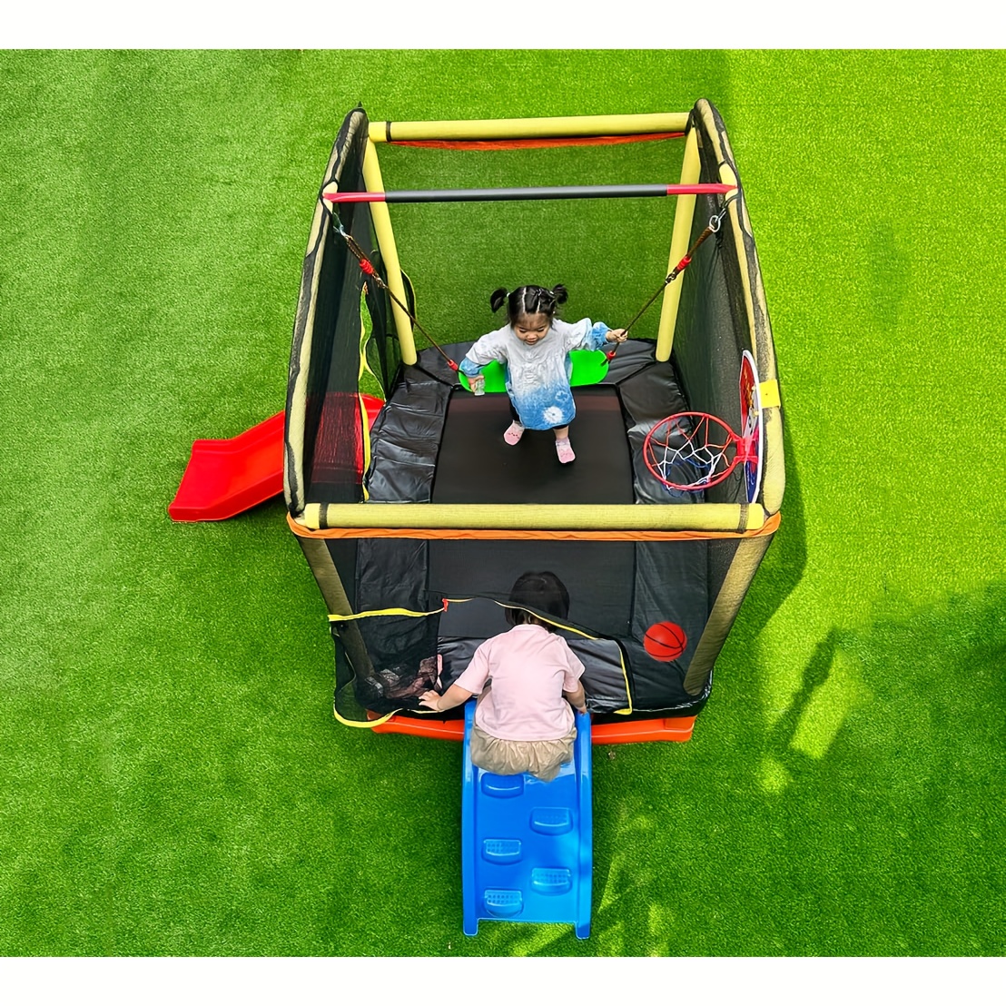 5ft kids trampoline safety enclosure net in climb Temu