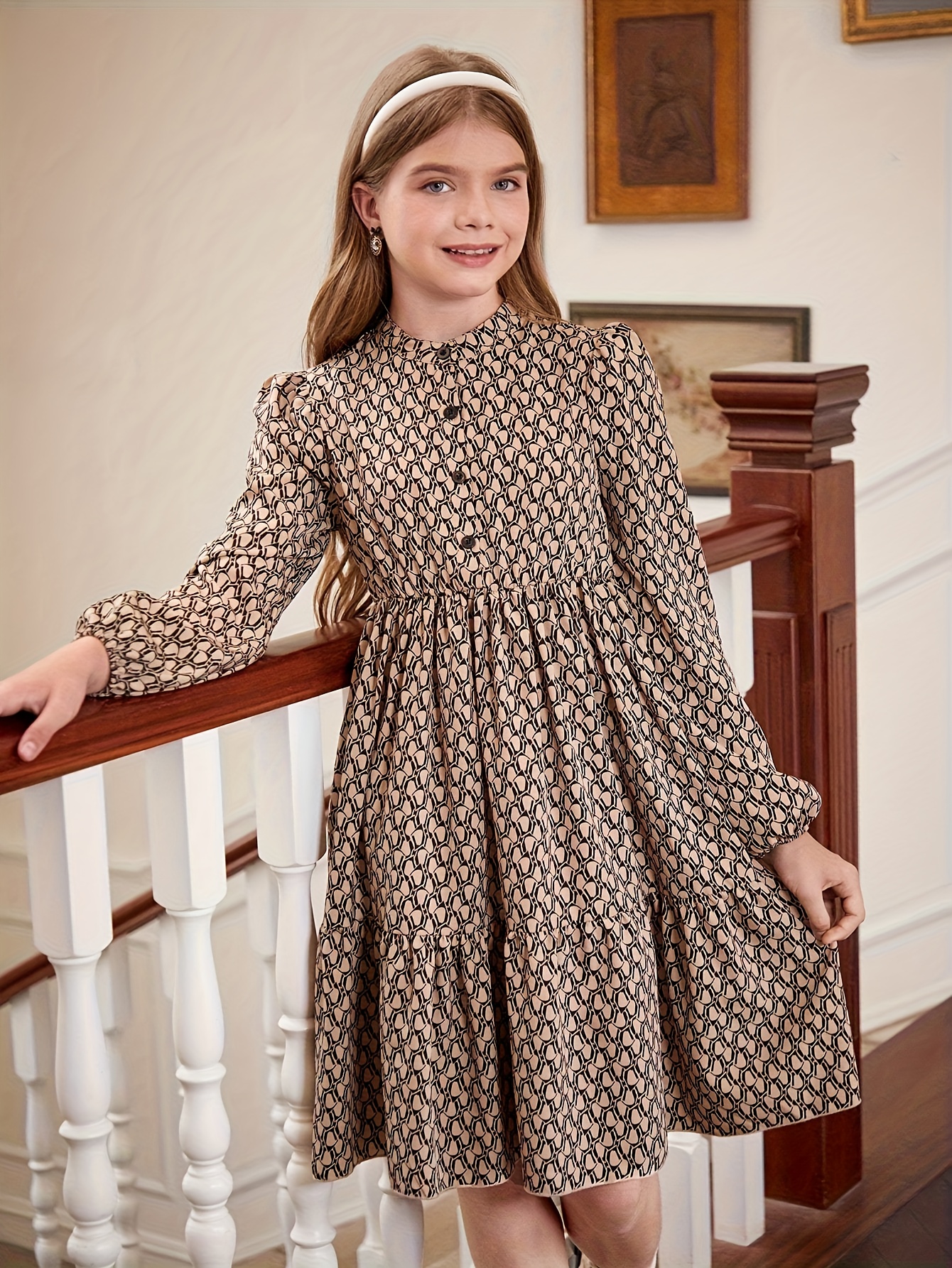 girls casual ditsy floral dress suitable tween girls sleeve - Temu Nigeria