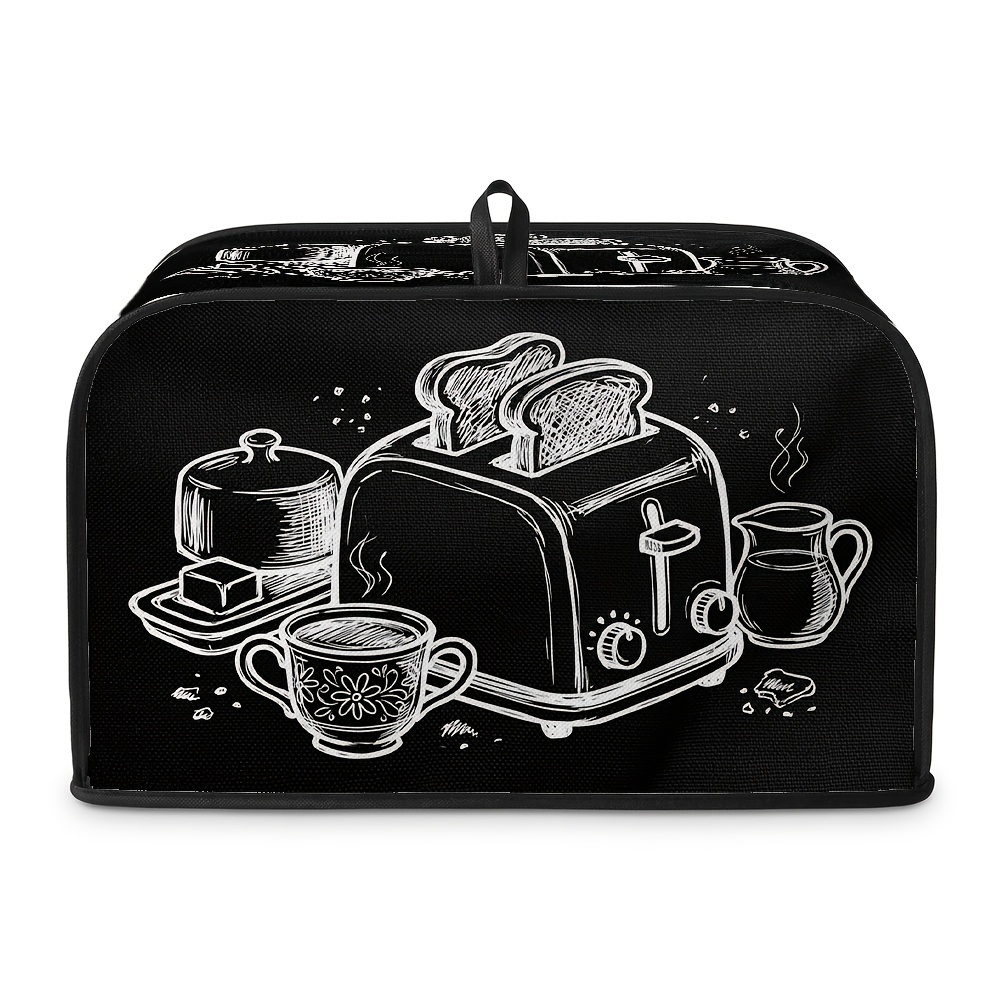 TEMU 1pc Retro Minimalist Toaster & Bread Machine Cover - Plastic Protective Cover With /white Suitable For Toasters, Bread Makers, Small Appliances,