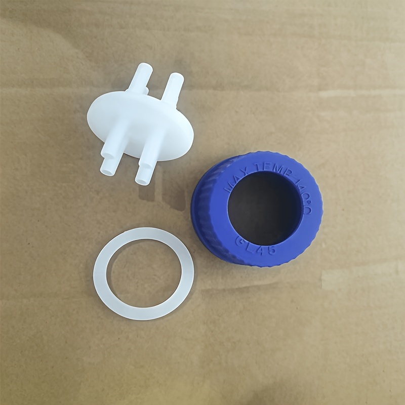 TEMU 1pc Gl45 Mobile Phase Bottle Caps, 1/2/3/4 Holes Screw Caps With Sealing Gasket, Leak-proof Reagent Bottle Seals For Liquid Replenishment, Lab