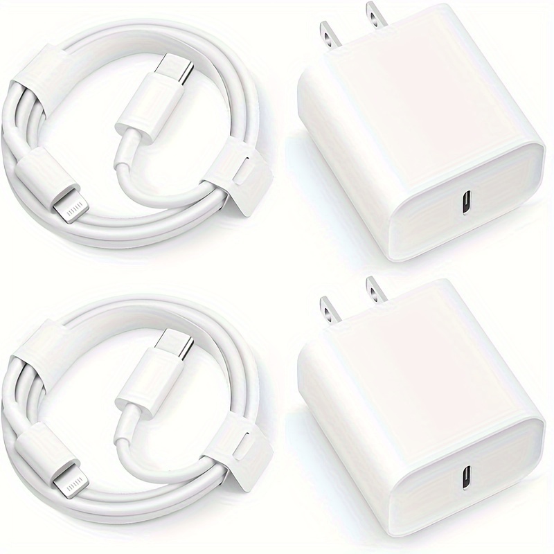 Cargador rápido para iPhone de 20 W [certificado Apple MFi] USB tipo C,  bloque de carga rápida, suministro de energía, cargador rápido Apple con  cable