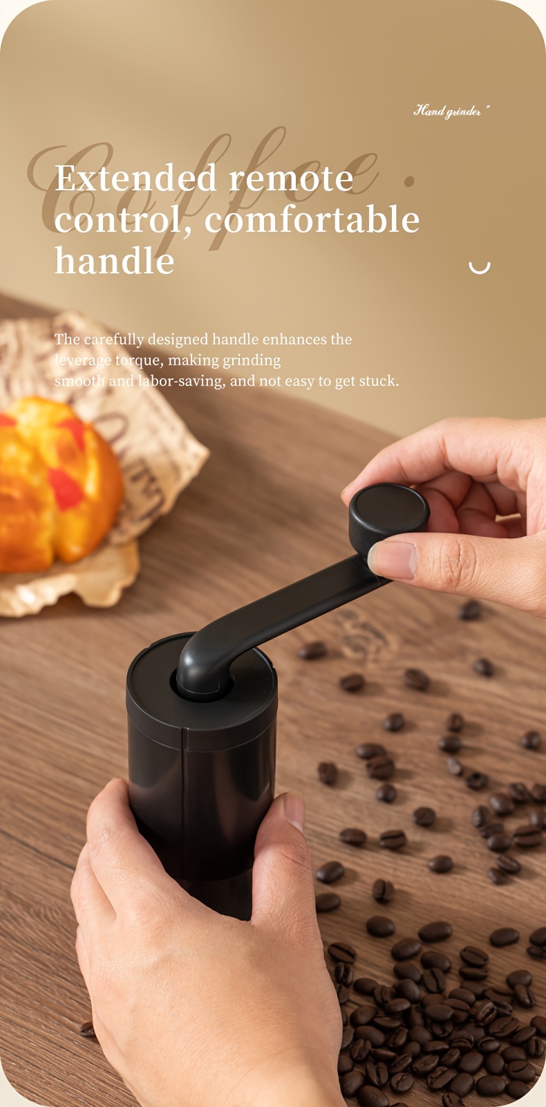 1pc hand coffee grinder hand   machine powder thick and fine adjustable coffee machine plus   powder storage grinder details 7