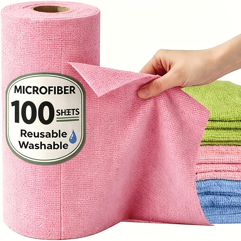 TEMU Microfiber Cleaning Cloth, /100pcs Of Ultra-thick Microfiber Cleaning Rags, Absorbent For Water And Oil Without Shedding, Suitable For Household