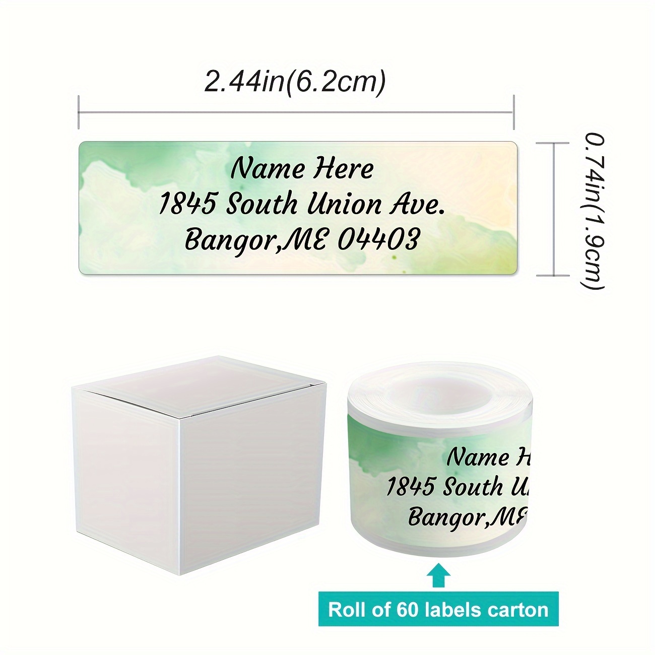 TEMU Colorful Personalized Mailing Address Labels, Custom Adhesive Label Rolls, 2.5 Inches X 0.75 Inches (60 Labels Per Roll / 250 Labels Per Roll)