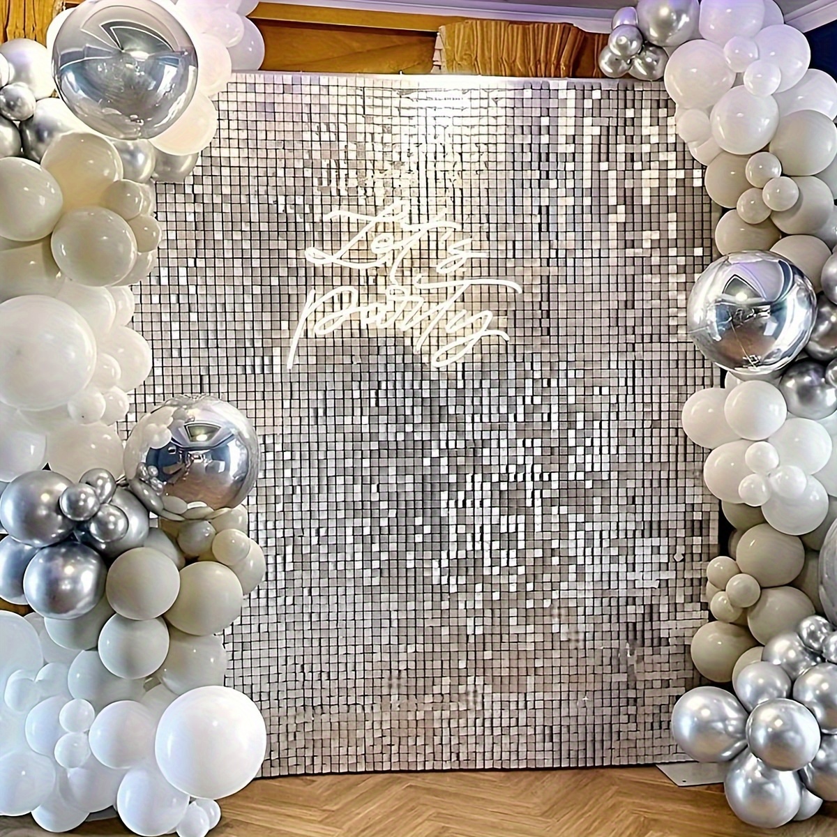 Shimmer Wall Backdrop Decorations Panel Wedding Birthday - Temu
