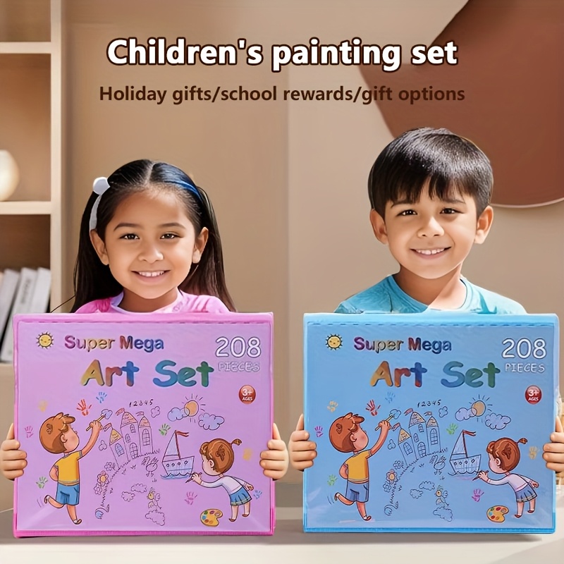 208/228pcs Art Supplies, Adult Painting Art Kit Art Set Includes Oil Pastels, Crayons, Colored Pencils, Acrylic Markers, Watercolor Pens Artist Gifts, Pink Children's Painting Tools Children's Art Tools Children's Coloring Drawing Board, Best Gift for Easter, Children's Day