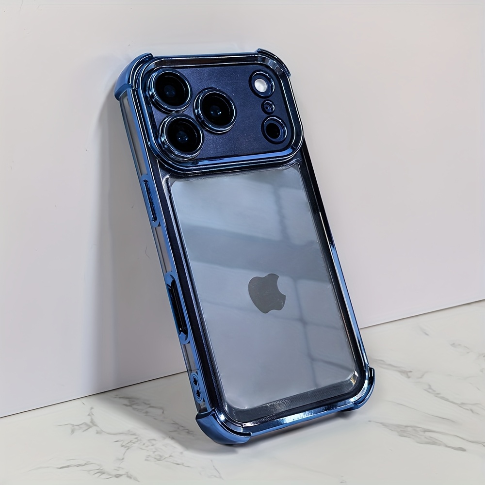 Image of Phone Case: Luxury Transparent Buffer Impact Shockproof Phone Case Compatible With Iphone17pro 17promax 11/12/13/14/15/16/17pro Cases Shockproof Camera Lens Protection Soft Bumper Hard Back Cover