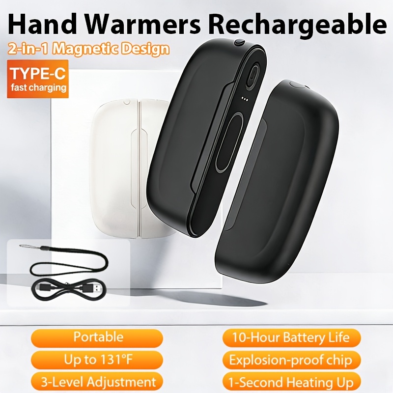 Hand Warmer, Goddess Gift, Magnetic Suction (2pcs), Portable And Compact Charging Hand Warmer, Intelligent Temperature , Ultra Long , Easy To Carry Around, Providing At , Perfect Gifts