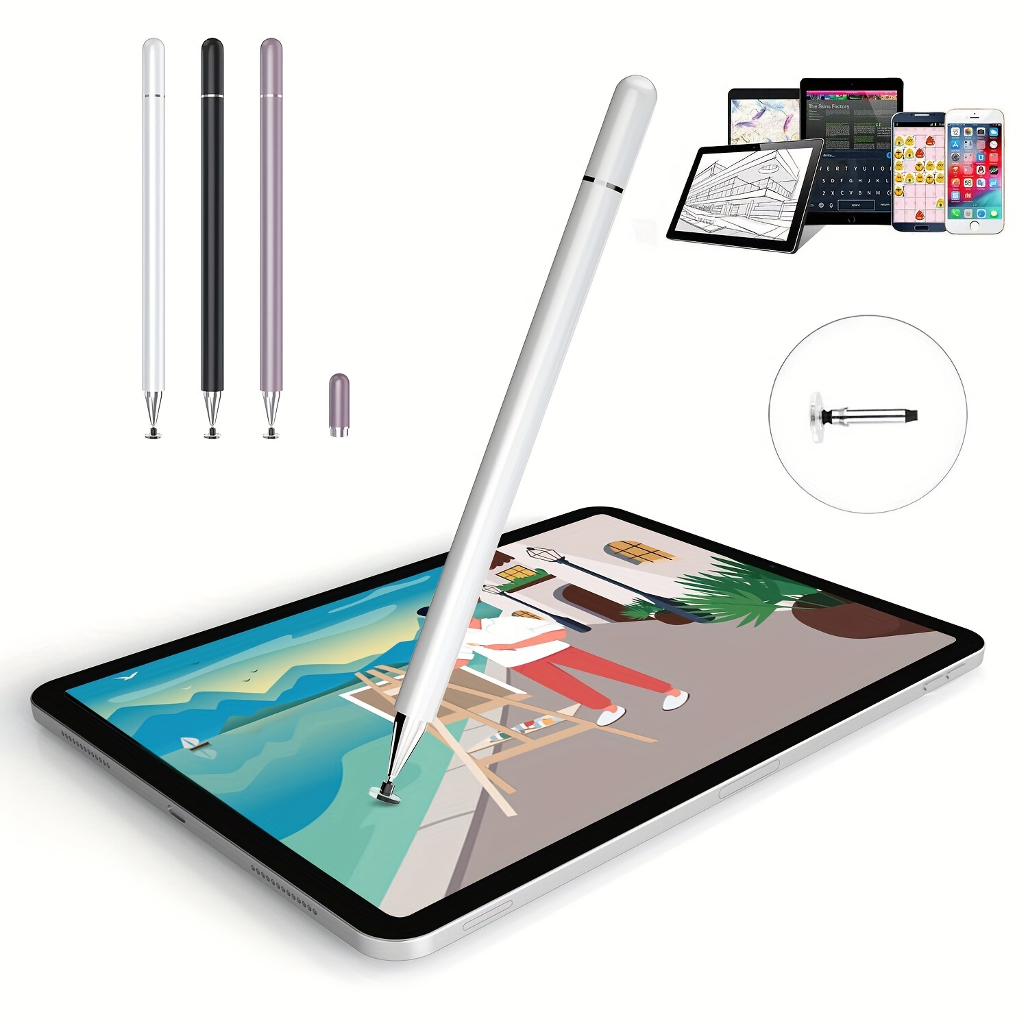 Stylet,Stylet tactile universel pour tablette, téléphone portable, IOS,  Android, Windows, Apple, Ipad, XIAOMI - black pen blue box