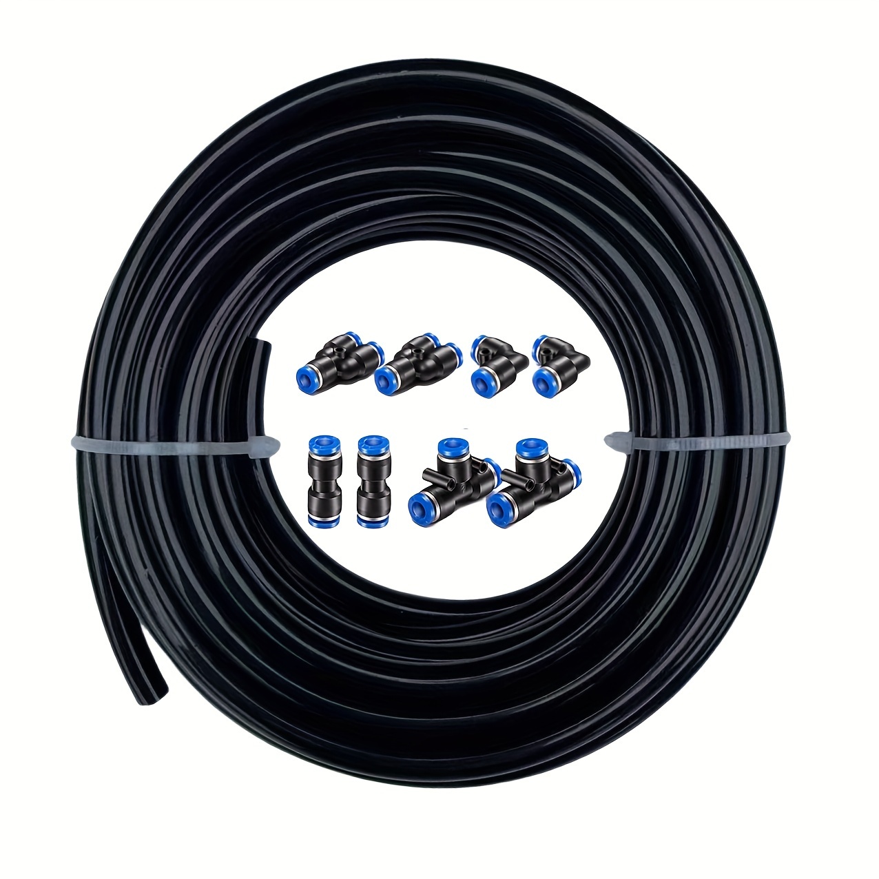 

High-flex Black Polyurethane Air Hose Kit - 32.8ft, Multiple Sizes (4mm/6mm/8mm/10mm), Ideal For Pneumatic Tools & Industrial Use