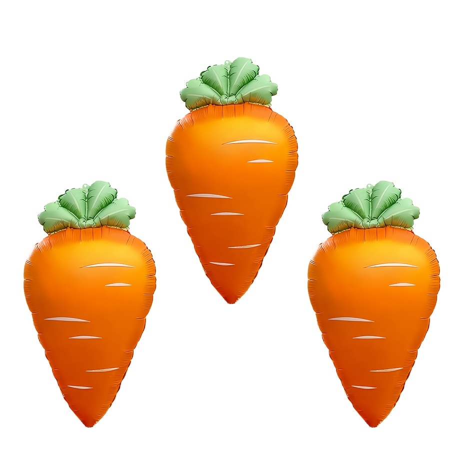 Carrot Balloons Farmer Vegetable Decoration Fruit Veggie Farm Food Party Supplies For Birthday Picnic Cooking Baby Shower, Carrot Foil Balloons Easter Bunny Decoration