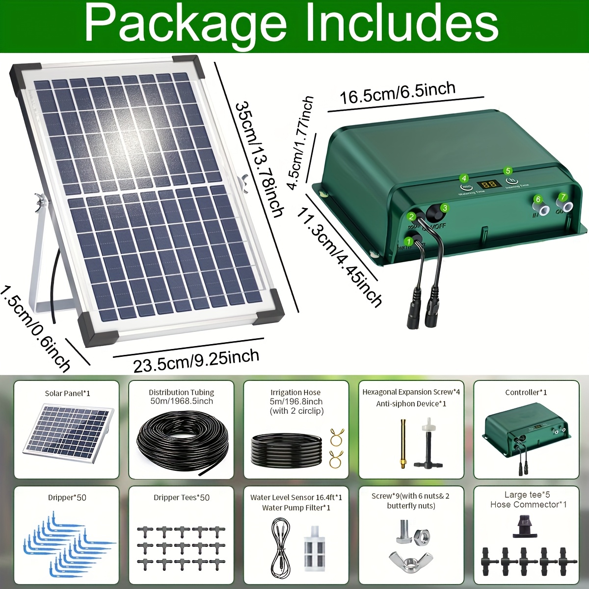 Temporizador De Riego Automático Con Energía Solar - Programable Para Jardín, Manguera 13-21 Mm, Riego Por Goteo
