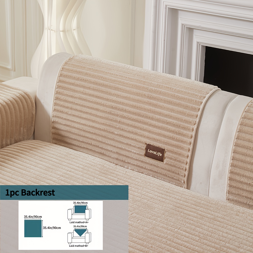 TEMU Comfortable Short Plush Sofa Cushion, 5 Colors , High-end Luxury, Machine Washable, Suitable For Autumn And Winter, Pet-friendly, Anti-slip And