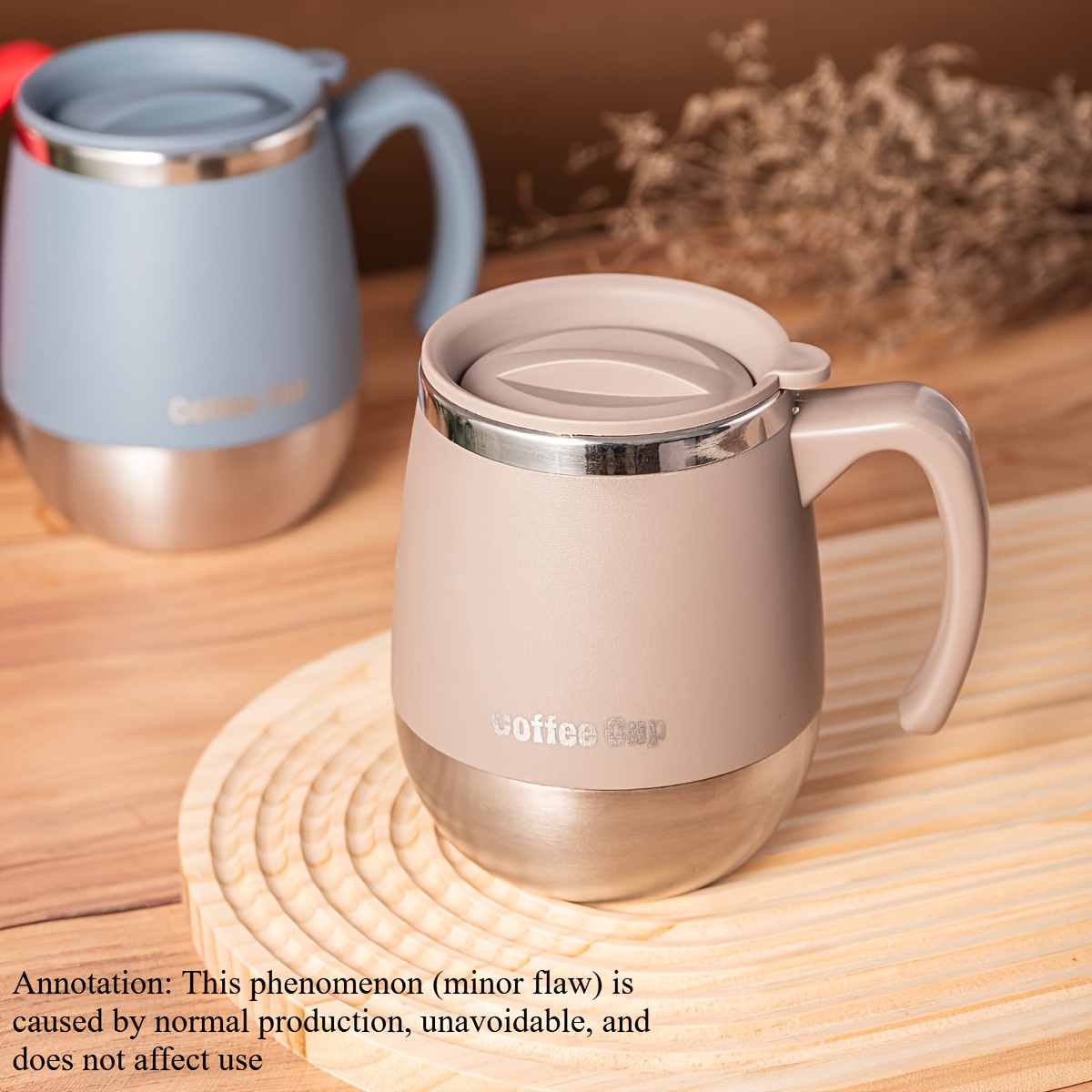 Image of 1pc Coffee Cup With Lid Insulated Stainless Steel Coffee Cup, 1500ml Double Wall Vacuum Insulated Hot And Cold Beverage, Suitable For Home, Outdoor, Camping, Ideal Gift For Christmas, Halloween