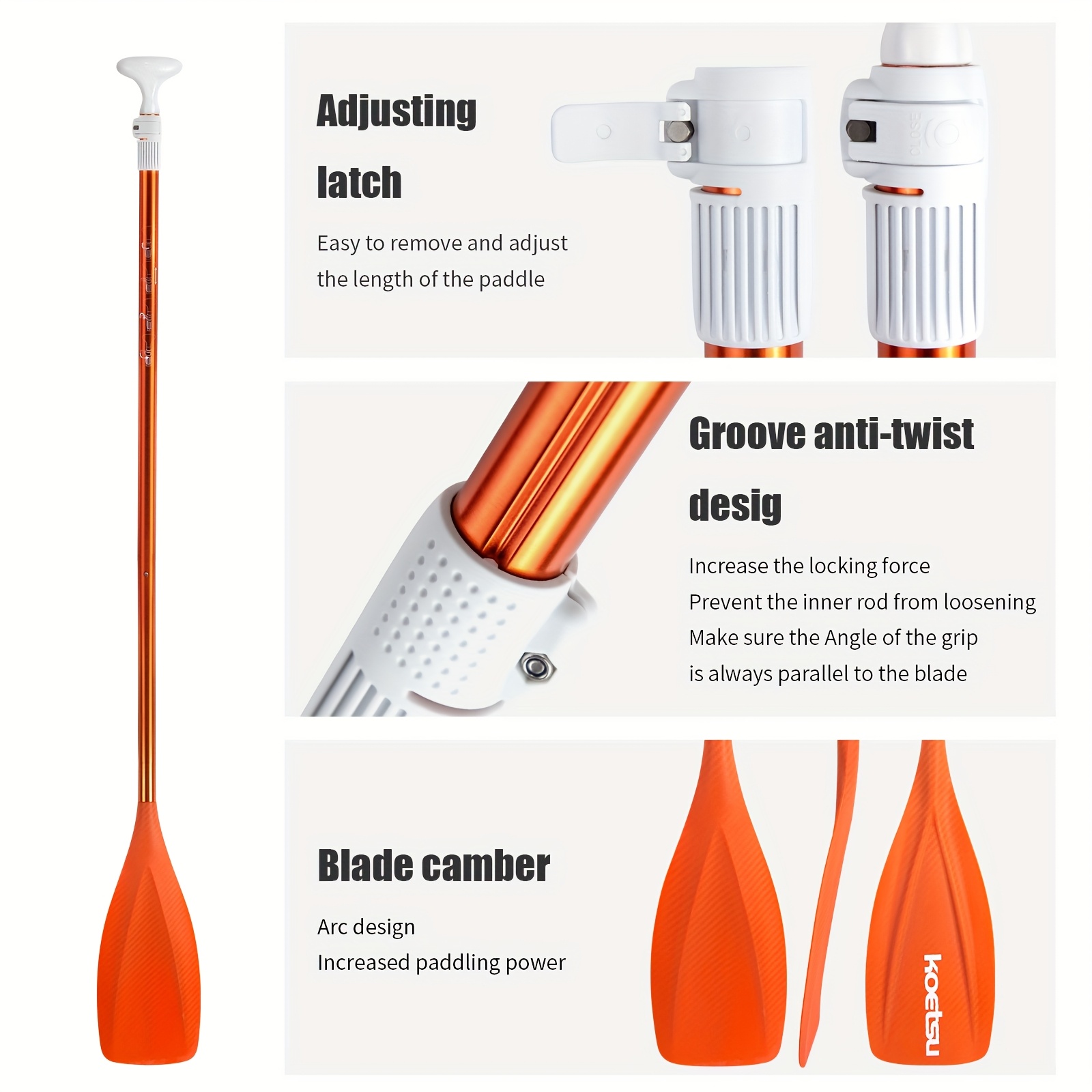 Premium Aluminum Alloy Paddle with Streamlined Wave Pattern