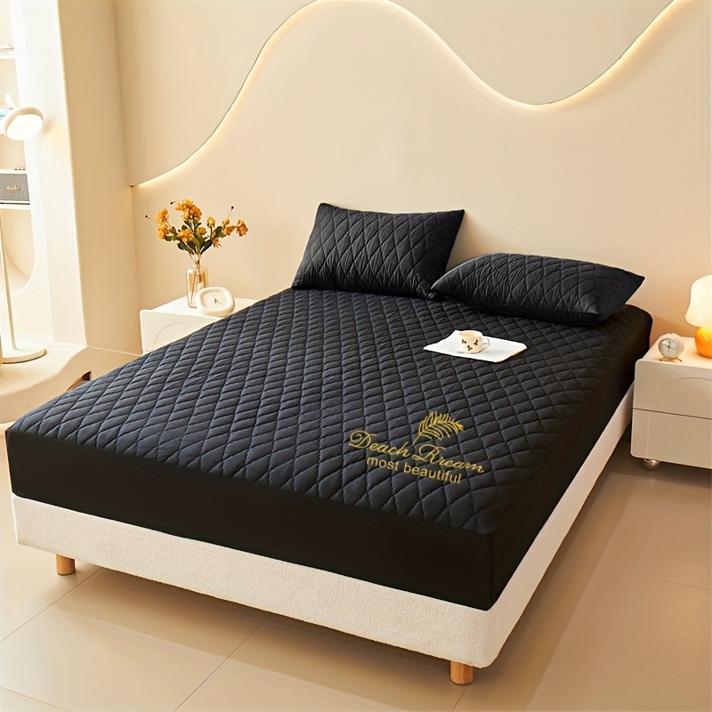 TEMU 1pc; Hot Stamping Laminated Technology Embossed Mattress Protector. Multiple Colors . Suitable For . Ideal For Homes, Hotels, Guesthouses, And