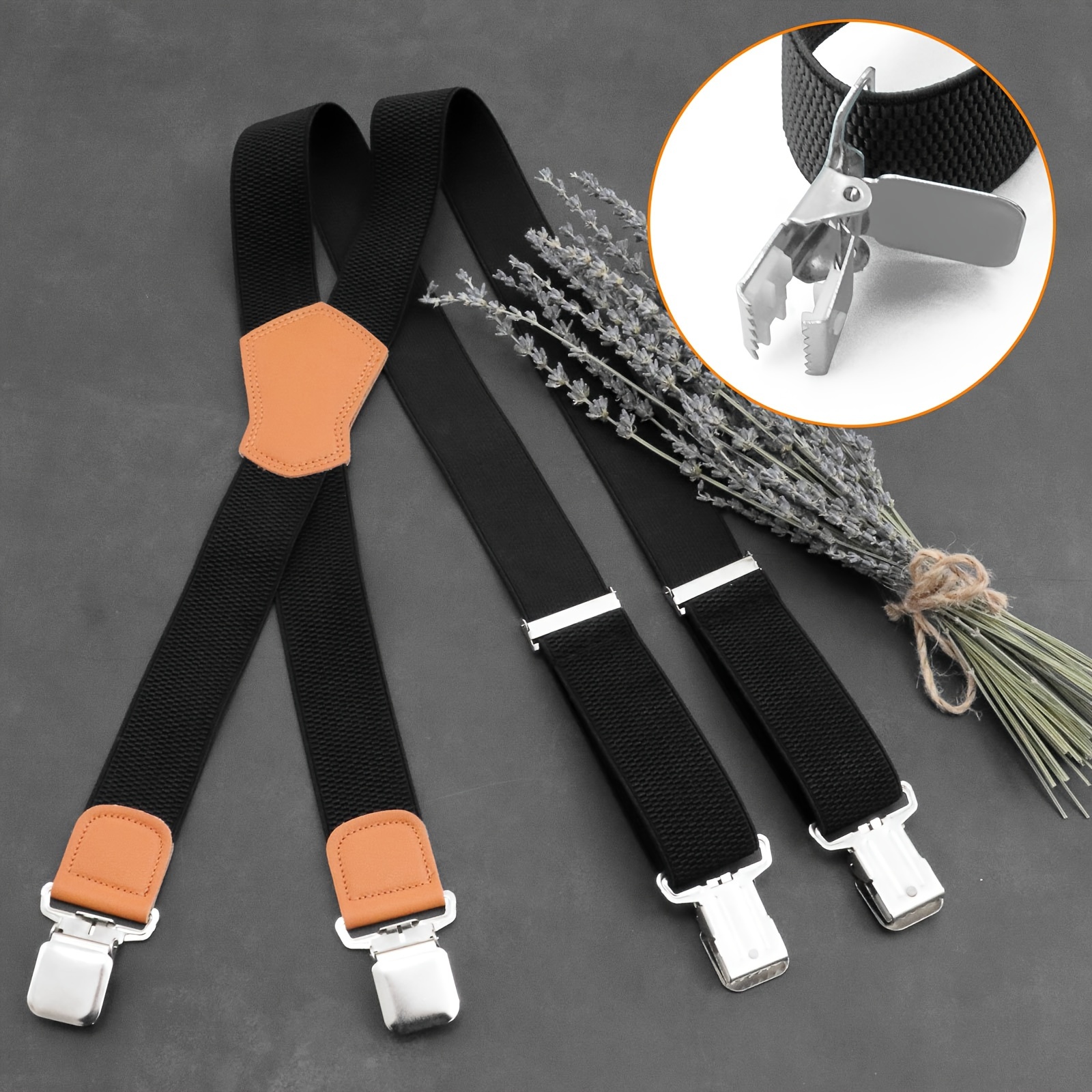 

Heavy Duty Men's Suspenders With Metal Clips, Adjustable Polyester Straps, 1.5-inch Width