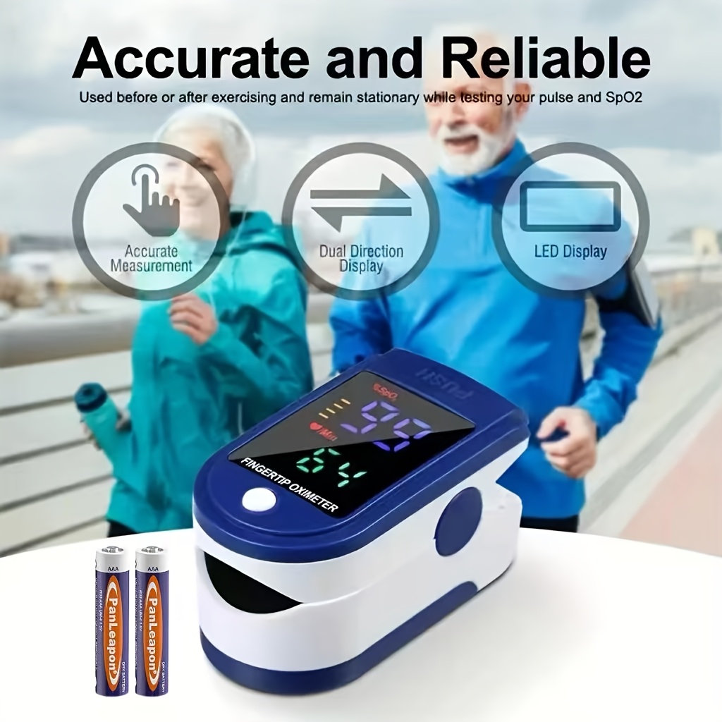with battery oximeter fingertip oximeter heart rate monitor portable blood oxygen monitor accurate readings automatic ideal for home fitness and outdoor use a must have for monitoring