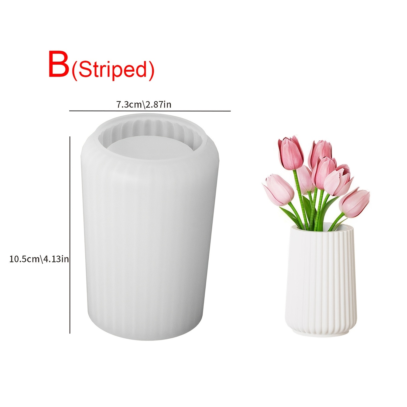 E-shop DIY Glatte Runde Silikonform für Vase & Aufbewahrungsbox - Kompatibel mit Epoxidharz, Gips, Zementguss - Trockenblumenvase, Stifthalter,