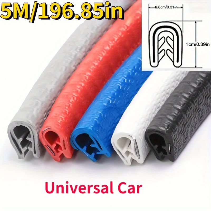

5m/196.85in Car Door Edge Scratch Protective Strip Guard Trim, Auto Door Anti-collision Strip With Steel Car-styling Car Decoration