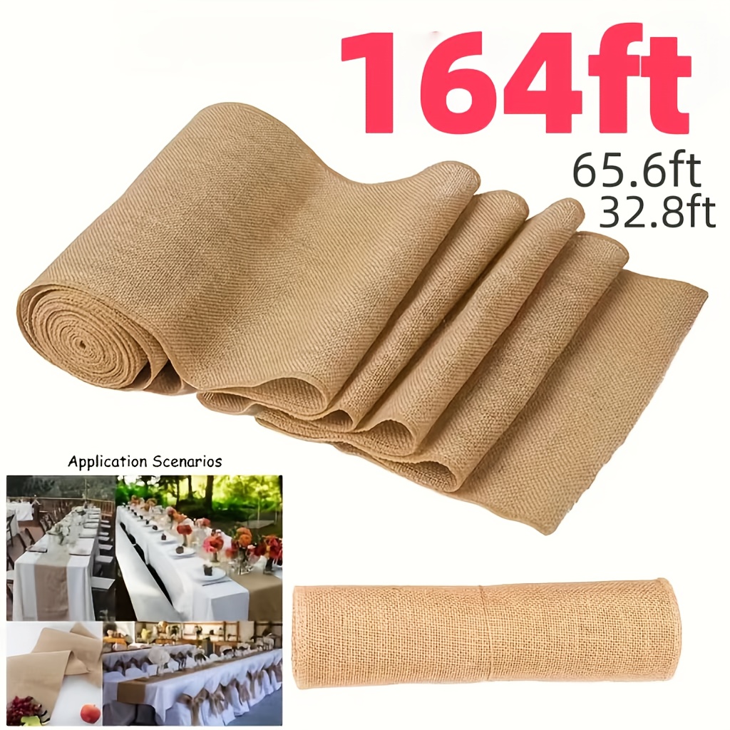 50/20/10m long 50cm wide natural jute burlap roll fabric ribbon - rustic jute weave winter tree protection, hessian lace gift wrapping christmas vintage wedding tablecloth, beige coarse burlap for diy crafts, christmas tablecloth and chair curtains, wedding decorations, country jute weave. high-quality material for home decor and party supplies. jute coarse ribbon roll 0