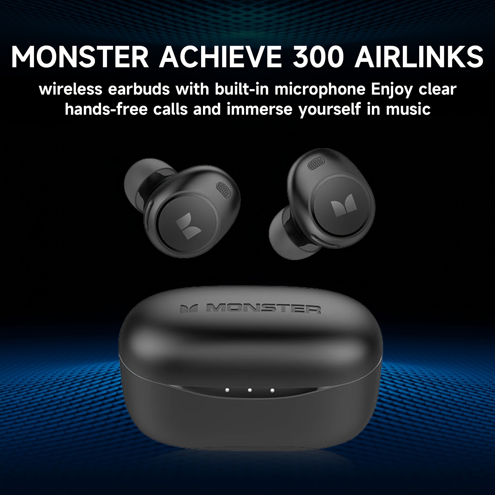 

Monster Wireless Earbuds - Earphones With Usb-c Fast Charging Case, Built-in Mic For Clear Calls, In-ear Design, Ideal For Active