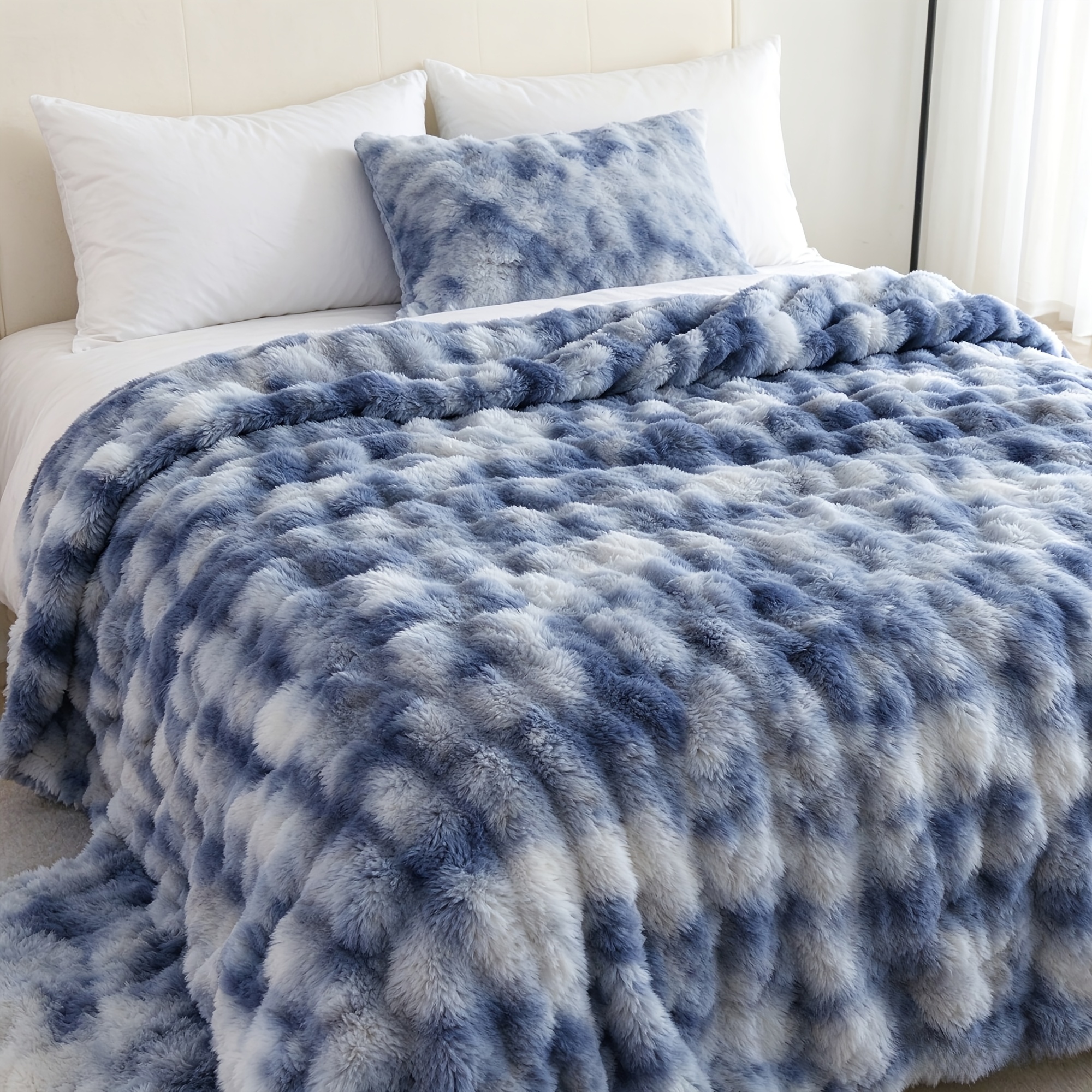 1pc Orhopui Rabbit Fleece Blanket, Soft Warm Throw Blanket, for Bedroom Living Room Student Car, Multifunctional Blanket