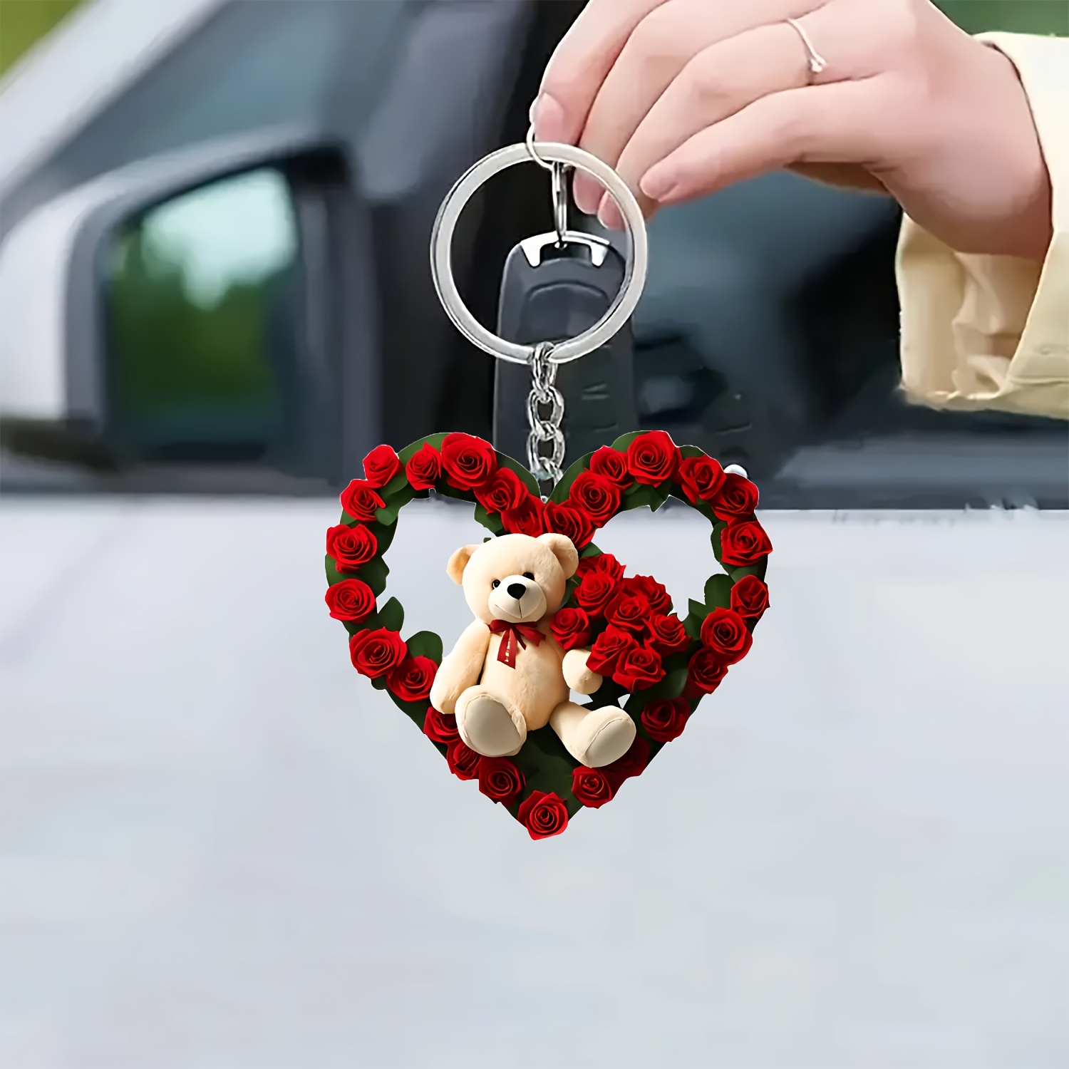 

Chic Acrylic Keychain - Car Rearview Mirror & Bag Decor, , Bear Home Decor