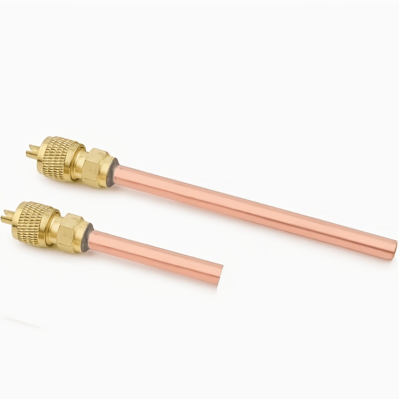 TEMU 2 pezzi Valvola di servizio per refrigerante per , Porta 1/4" SAE X Diametro esterno 1/4" X valvola 4", Valvola di ricarica Schrader HVAC per