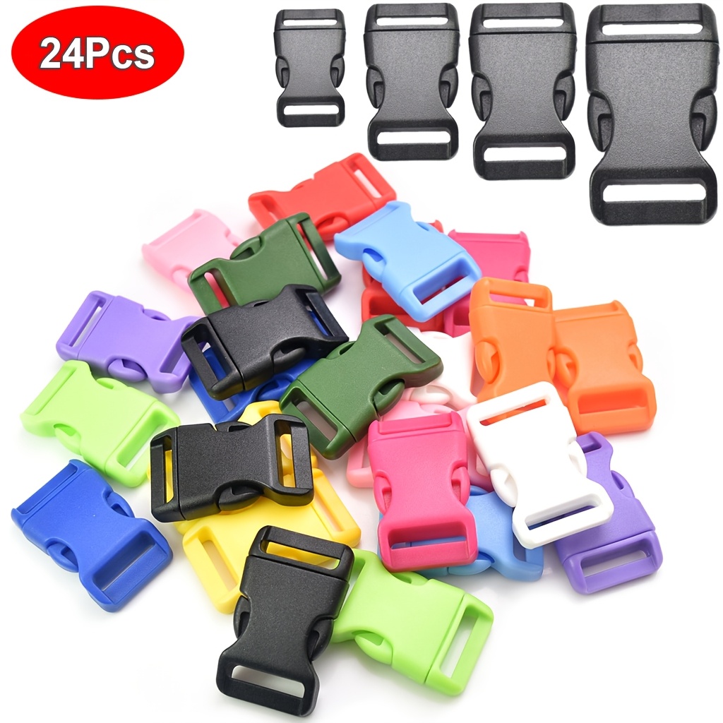 

24pcs Color Plastic , Release , Slider Parachute , Suitable For Diy Backpack Luggage Belt, Parachute Belt, Outdoor Pet Collar Belt, Webbing Bag, Backpack Sewing Accessories (4 Sizes)