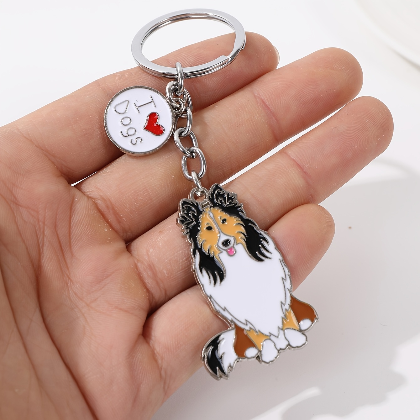 Image of 1pc/3pcs Dog Metal Keychain, Adorable Styles, Exquisite And Durable, For Key Storage And Accessories, A Fashionable Item To For Dogs