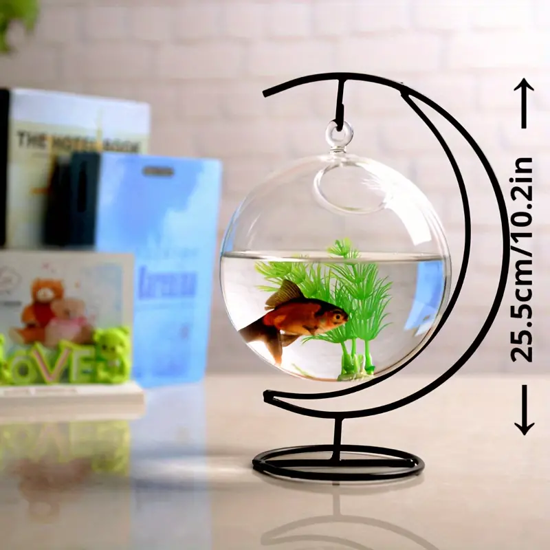 Elevate Your Aquarium Experience: Hanging Fish Tank Bowl With Stand &  Transparent Glass