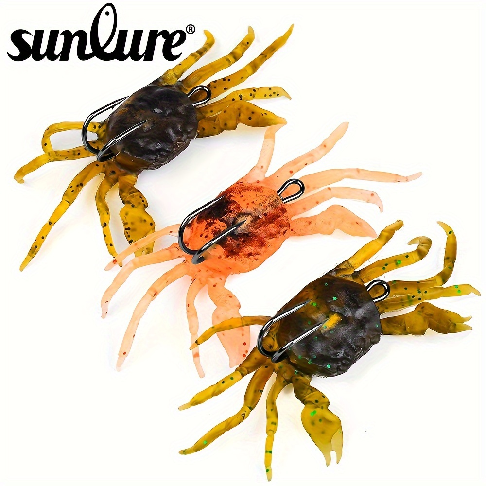 1pc 3.94inch 3d Simulation Crab For Octopus, Silicone Soft Fishing Lures  With Hook For Saltwater, Winter Fishing Tackle