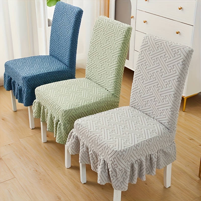 

Elegant Stretch Dining Chair Slipcover With Skirt - Elastic, Machine Washable Cover For Home, Office, And Banquet Decor Chair Covers Dining Room Dining Chair Seat Covers