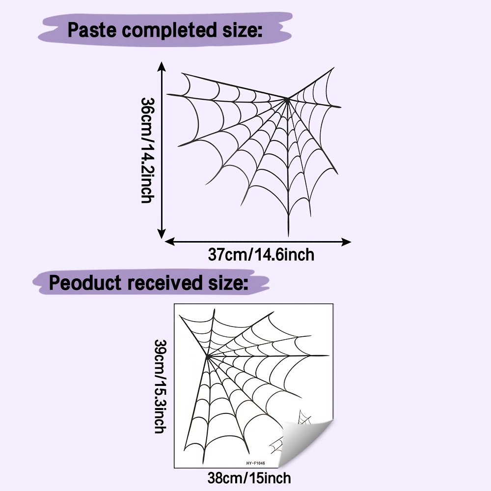 TEMU 1pc, 2d Wall Sticker, Halloween Colorful Spiderweb Hanging Metal , Style, Removable Waterproof Concealing Pvc Decal, Suitable For Toilet Lid,