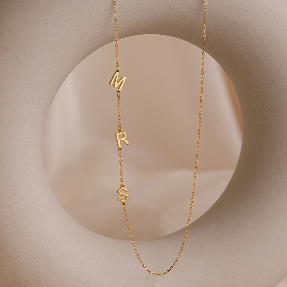 TEMU Custom Women's Fashion Choker Necklace Personalized Initial Necklace Customizable 1- Exquisite 304 Stainless Steel Necklace Custom Gift For Her