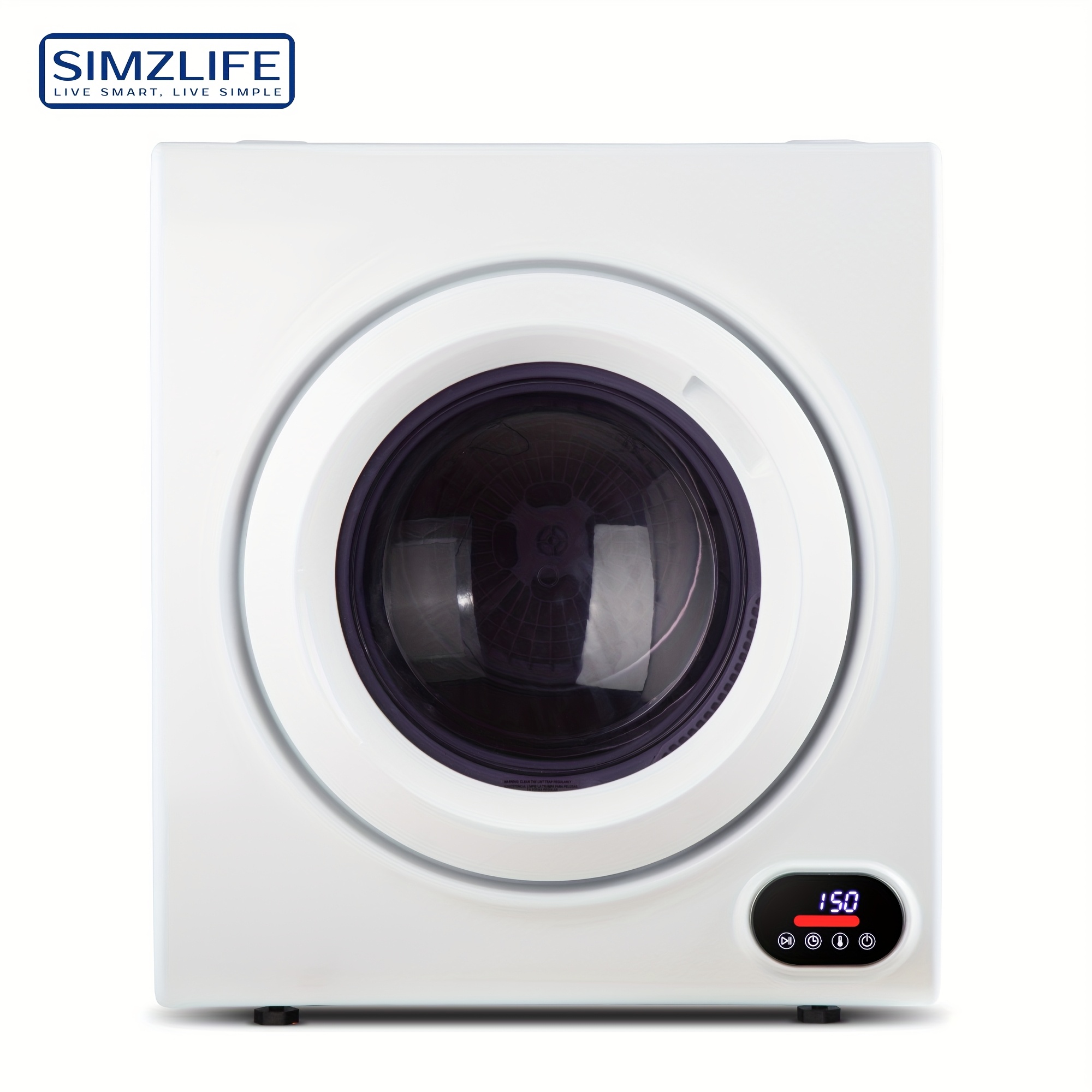 TEMU Compact Dryer 1.5/2.65 Cu. Ft. Portable Clothes Dryers With Exhaust Duct With Stainless Steel Liner 4 Function Small Dryer Machine, Suitable For