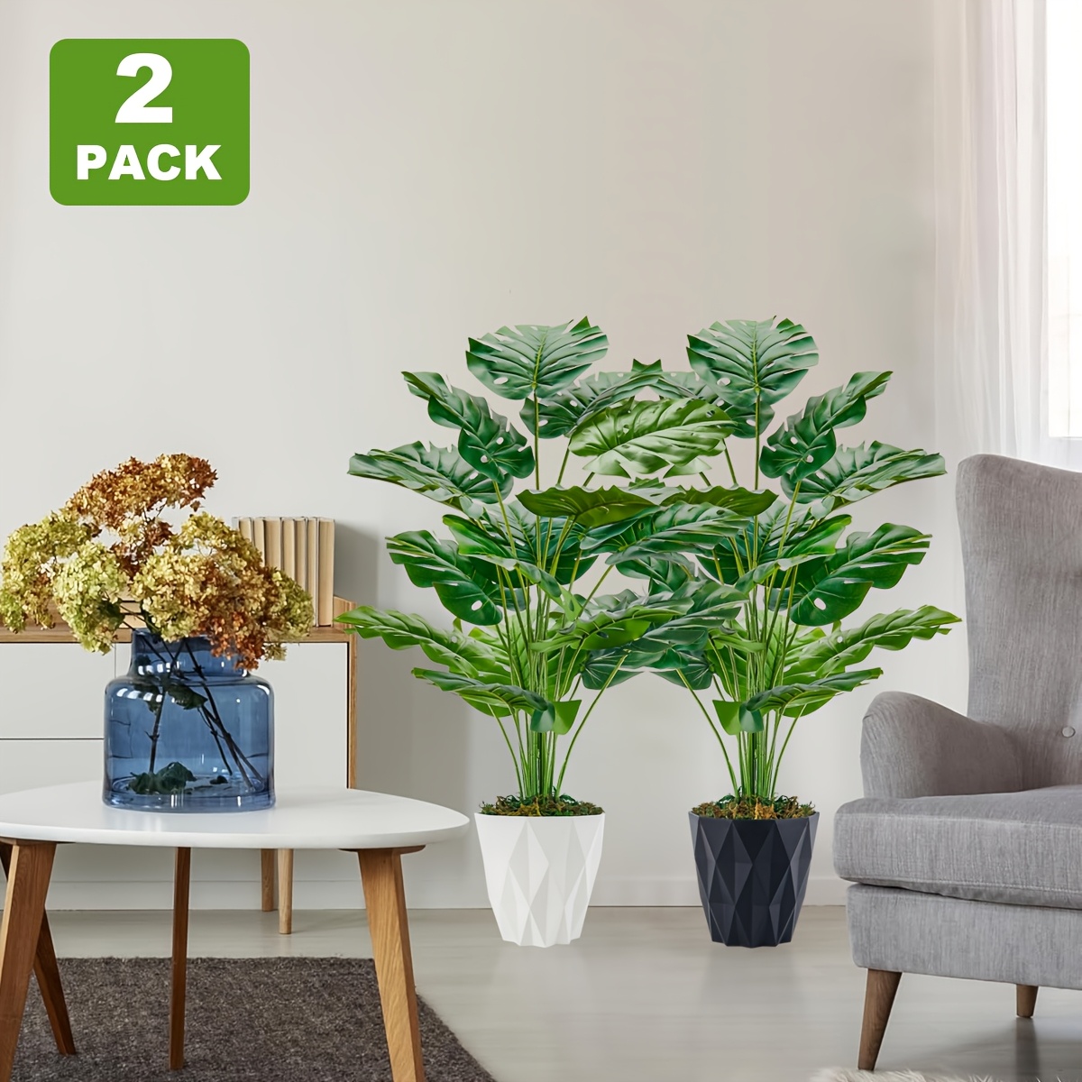 artificial plants with pot sold on Temu United States