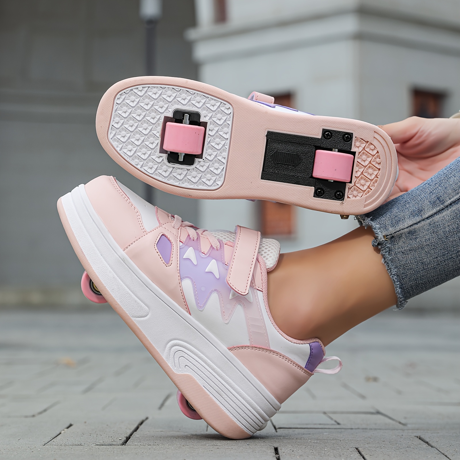 Pink Shoes With Roller Wheels Roller Skate Shoes For Kids Girls