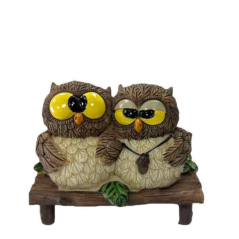 Image of A Cozy Owl Figurine Made Of Resin, Featuring A Design Of Against . For , Suitable For Home And Holiday Decorations, And In Settings Without Needing Electricity
