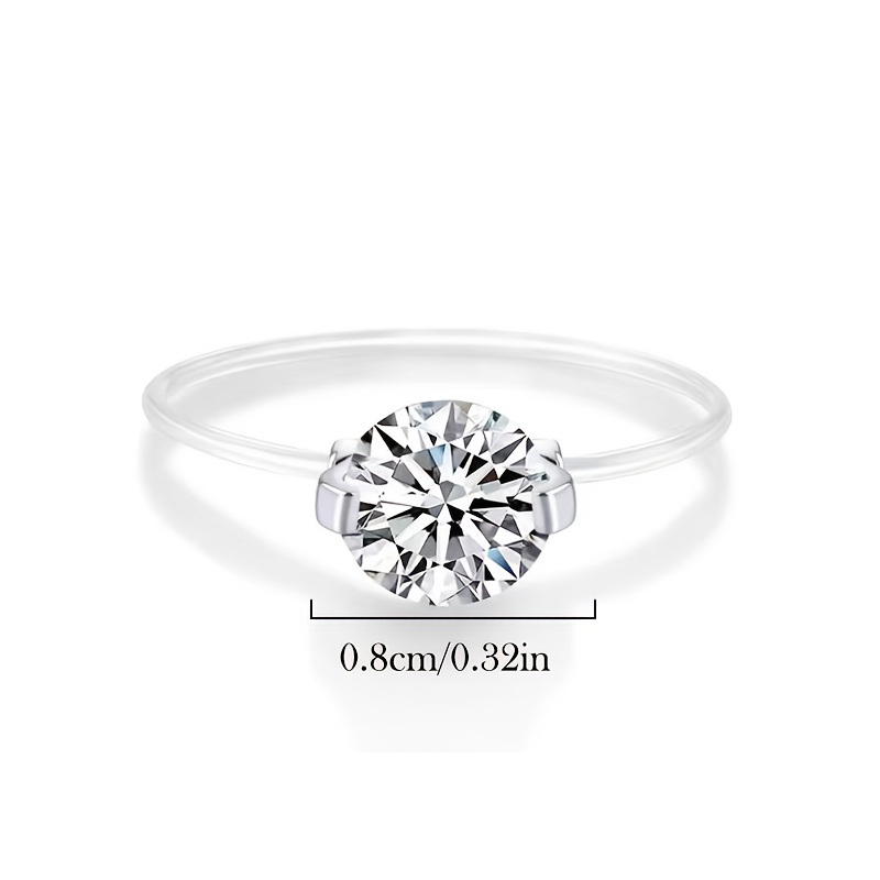 E-shop 1 Ring, Hypoallergenes Sterlingsilber, Fischlinien-Synthetischer Zirkonia, Kubischer Synthetischer Zirkonia, Damenring mit einfachem, modischem,