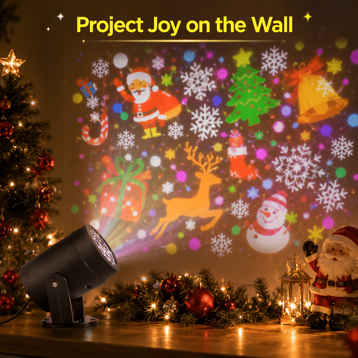 led christmas night light projector 16 kinds of pattern projection lights christmas hd projection atmosphere night light usb dynamic rotating elk candy santa projection holiday lighting decoration ceiling floor christmas halloween decoration Product details 2