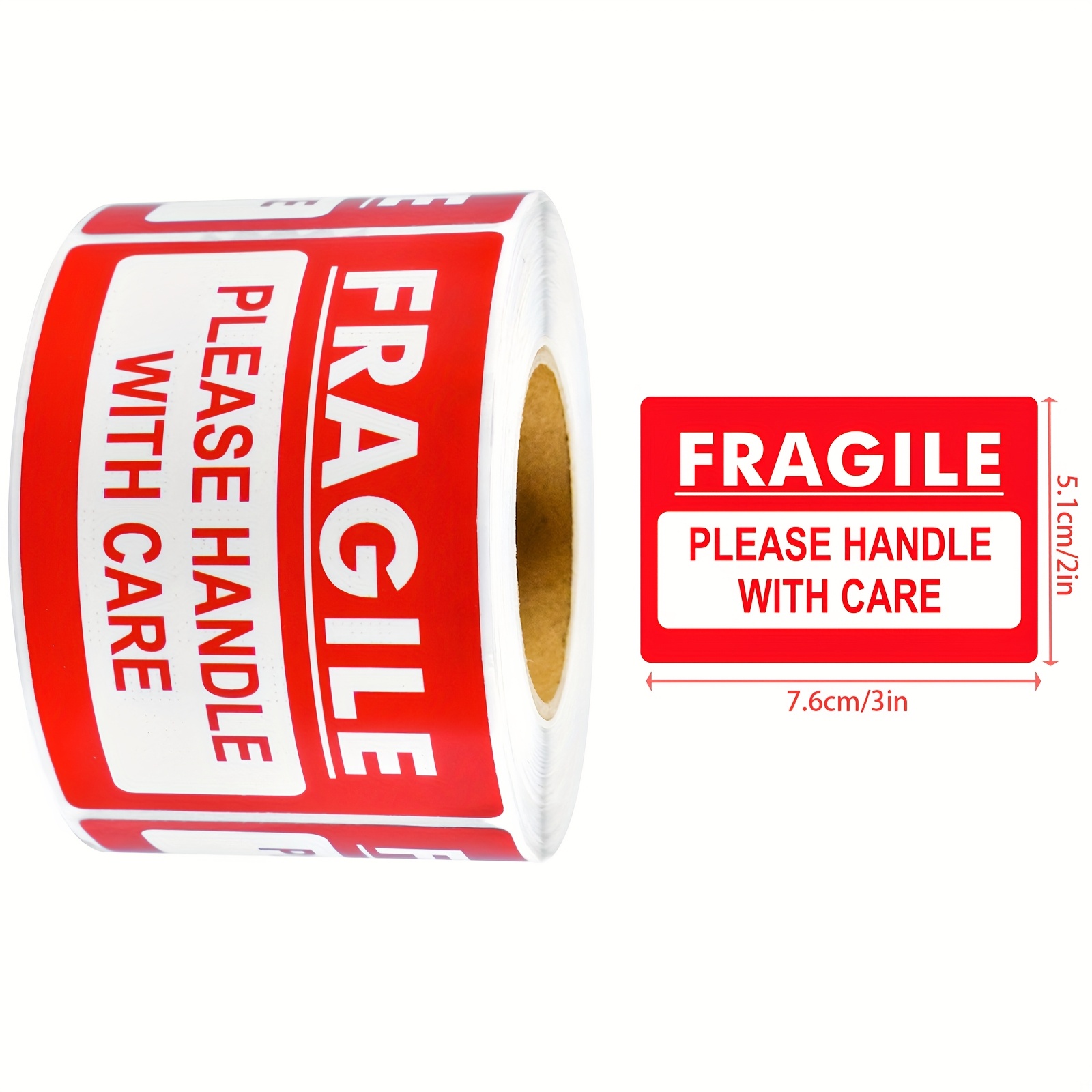 TEMU 150pcs Fragile Warning Stickers Suitable For Shipping, Packaging & Delivery - Self-adhesive Handle With Care Labels With Caution Packaging, Red